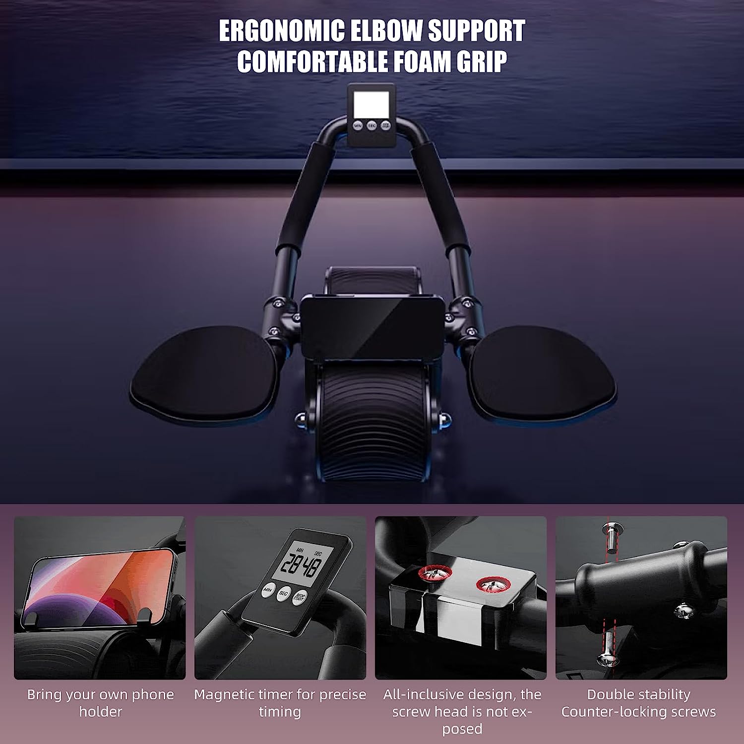 팔꿈치 지지대 자동 리바운드 복근 휠 코어 근육 트레이 - Ab Roller Wheel With Elbow Support 리뷰 및 가격
